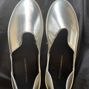 Silver slide shoes